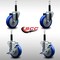 Service Caster 4'' SS Blue Poly Wheel Swivel 3/4'' Expanding Stem Caster Set 2 Brakes, 4PK SCC-SSEX20S414-PPUB-BLUE-2-TLB-2-34 - alternate 2